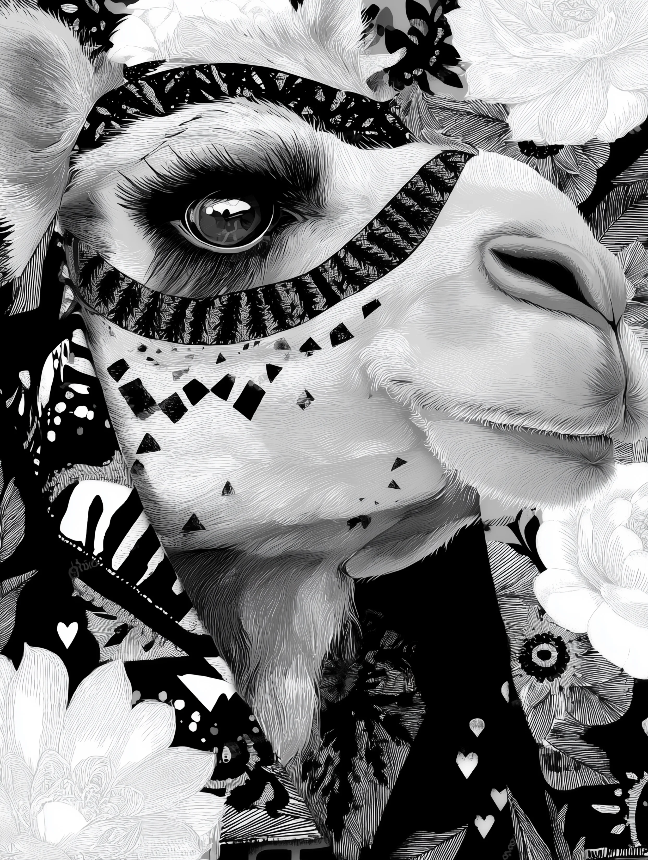 Free printable camel coloring page for adults featuring eye close up of a camel